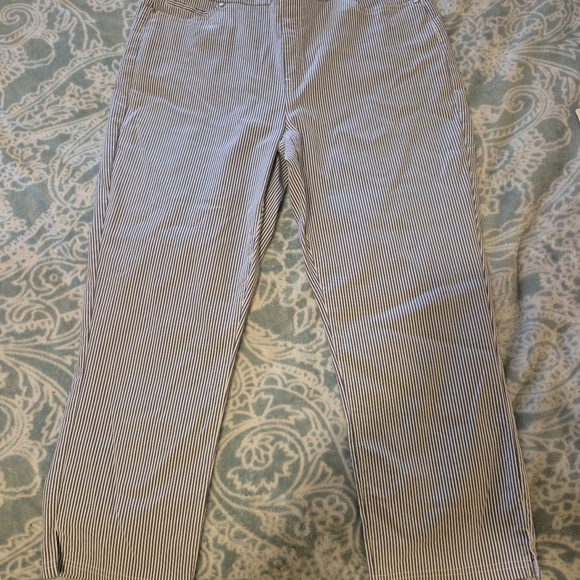 Mario Serrani Navy and White Striped Trousers - Picture 5 of 9